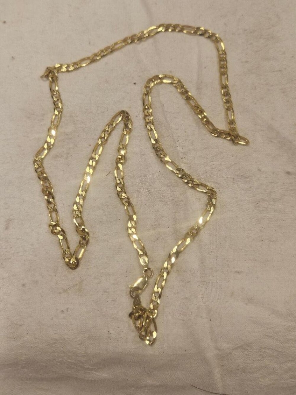 Vintage Italian 24" Gold Vermeil Figaro Link Chain Necklace 7.5g BSI 925
